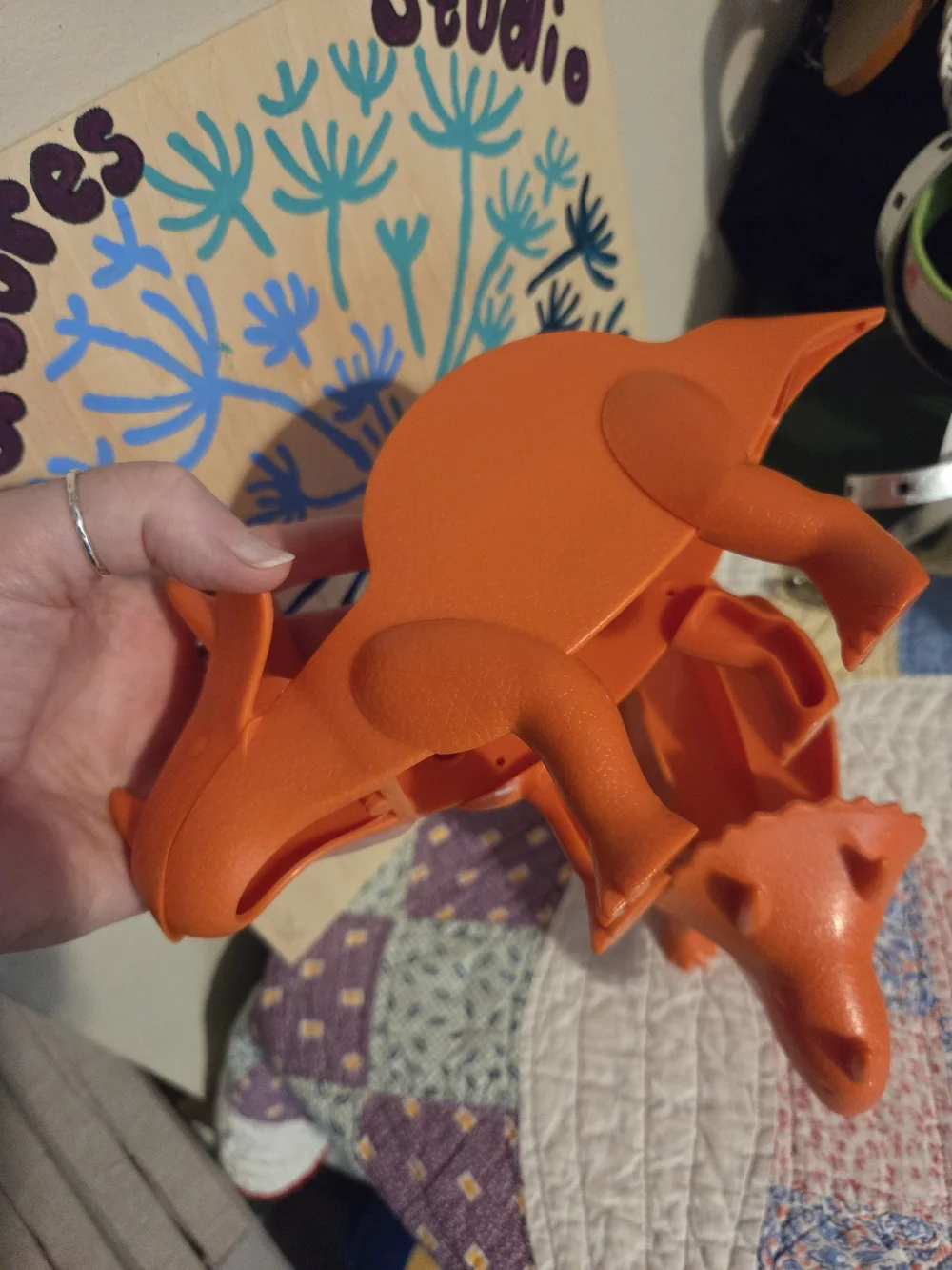 Triceratops Taco Holders Set of 2 Dinosaurs (Holds 2 Tacos each!) Orange Color